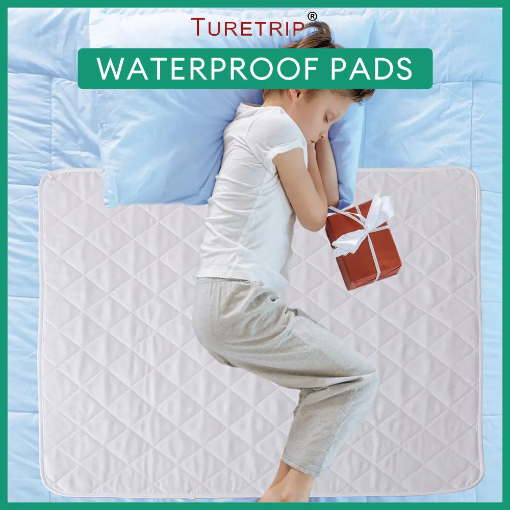 Waterproof Incontinence Pads Absorbency Washable Underpads 3 Size Available Bed Wetting Protection