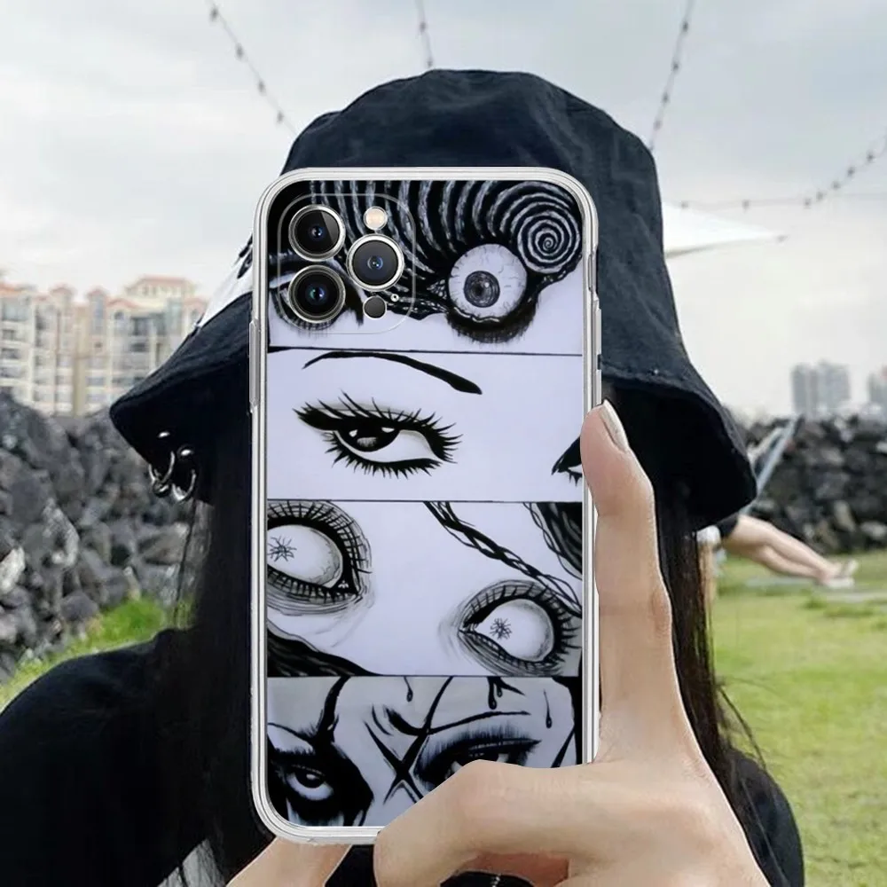 Black comics Junji Itos Tomies Phone Case For iPhone 15 14 11 12 13 Mini Pro XS Max Cover 6 7 8 Plus X XR SE 2020 Funda Shell