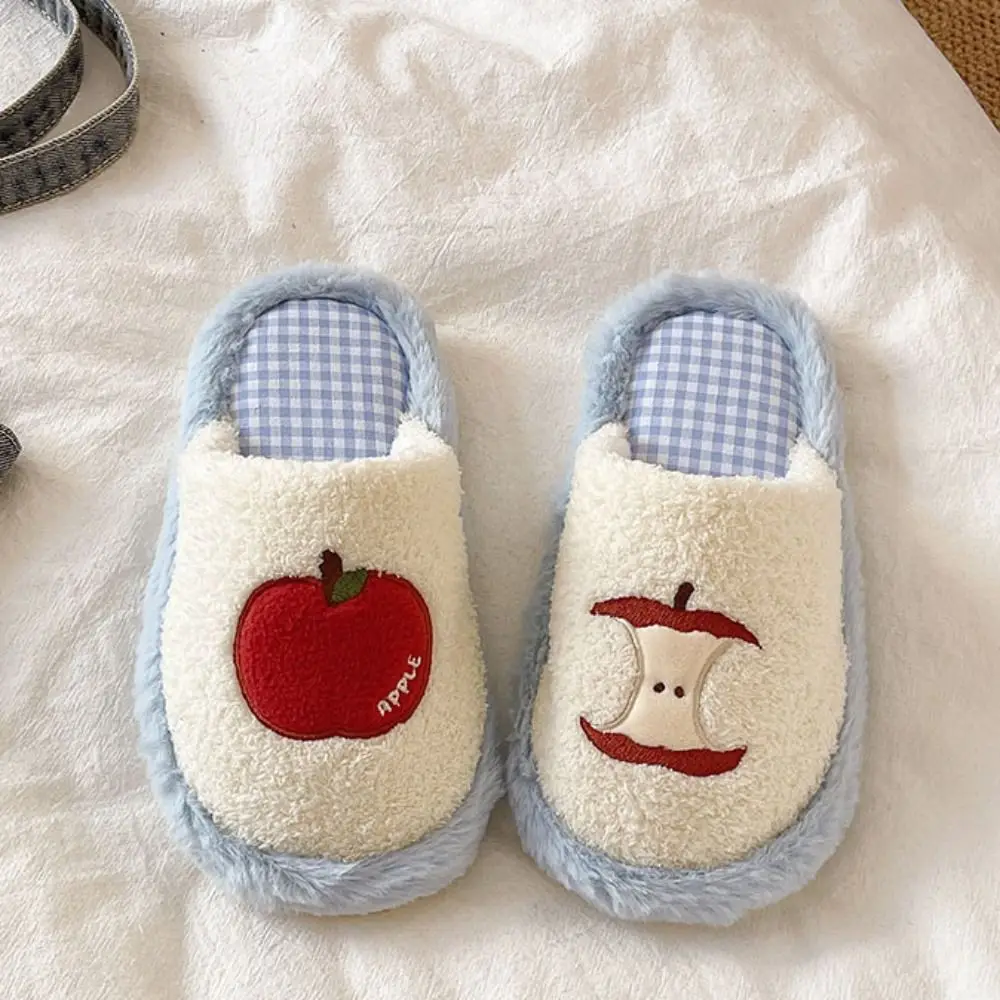 Sandal Grid Stripe Cute Slippers Non-Slip Thick Sole Fruit Slippers Casual Soft Home Wear Shoes Women view 4