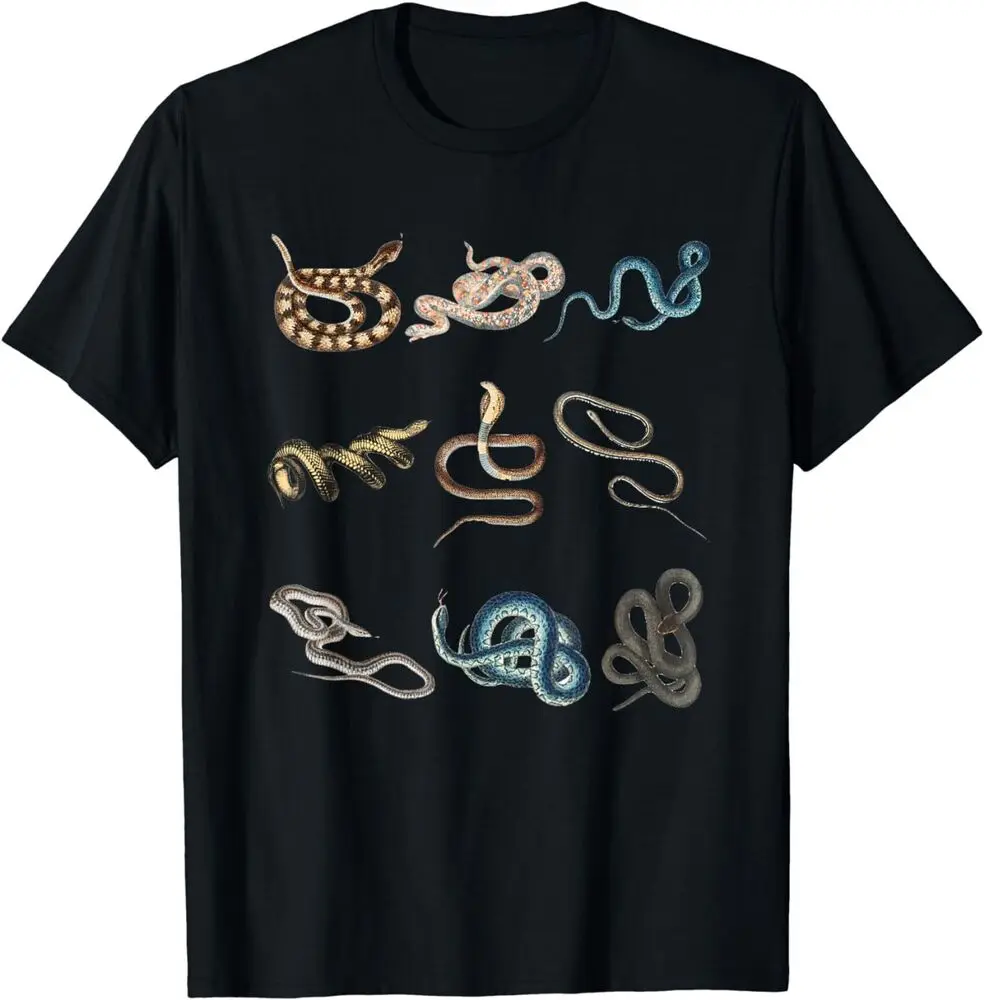 Types of Snakes Serpent Variety Reptile Save Wildlife Snake T-ShirtAnime Pattern Clothing Y2K SummerAnime Graphic T-shirts for M