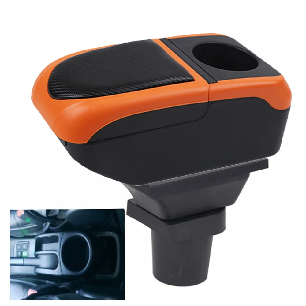 For Car Toyota Prius C Aqua Armrest Box Arm Elbow Rest Center Console Storage Case with Cup Holder USB Port