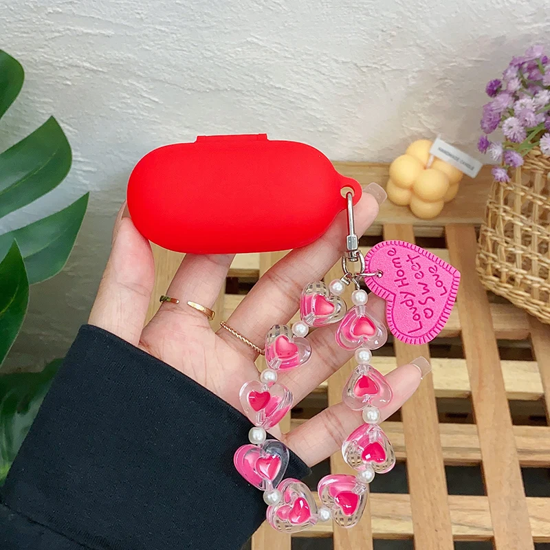 Funda bonita para Huawei FreeBuds SE Love Heart llavero funda para auriculares caja de cargador de auriculares de silicona para Freebuds SE Fundas