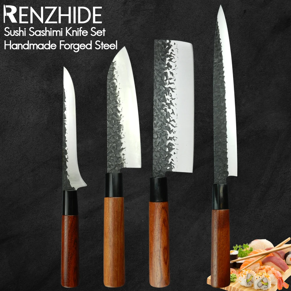 

RZD Sushi Sashimi Knives Set Stainless Steel Kitchen Chef Japanese Slicing Knife Deboning Fillet Knife Gift Box Fishing Tools