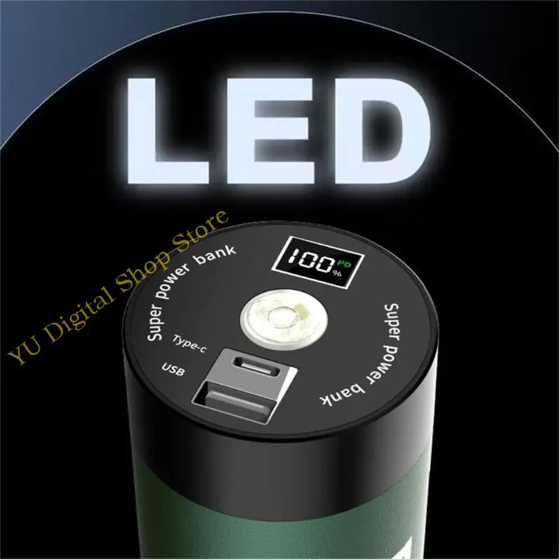 96BA 2 USB Output Charging Case Charging Shell with Flashlight 46950 Battery Holder Charging Box 22.5W Power Box - Image 3