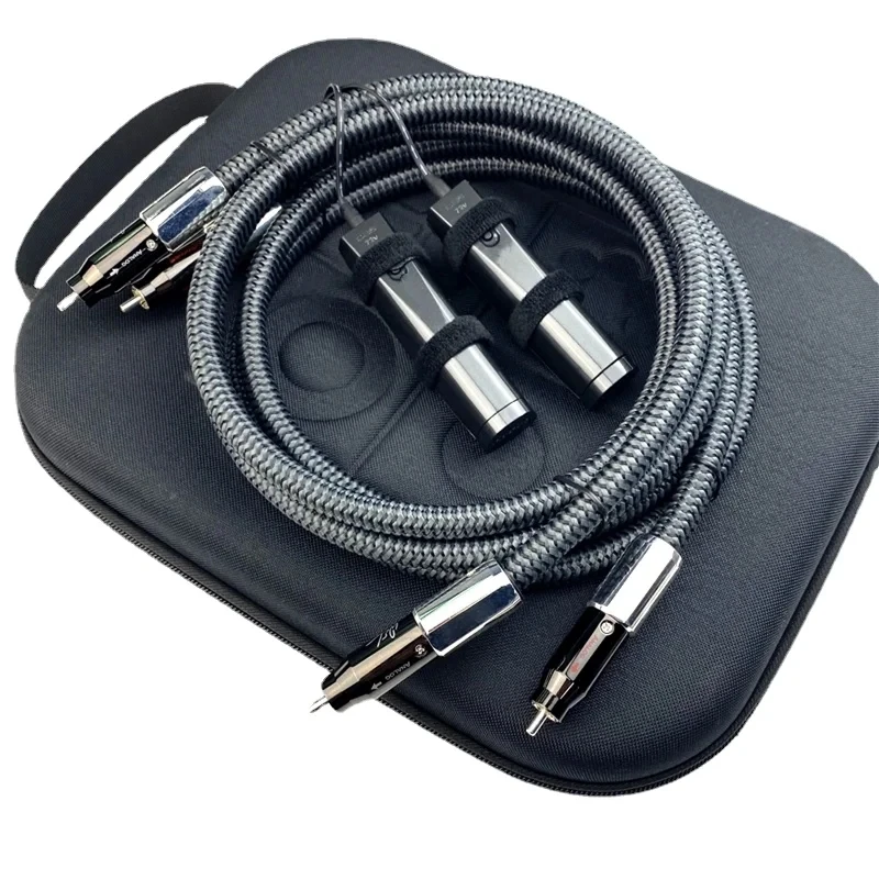 Hi-End Pair Audiophile WEL Signature RCA Cable Solid PSS Silver HiFi Audio Interconnect Line