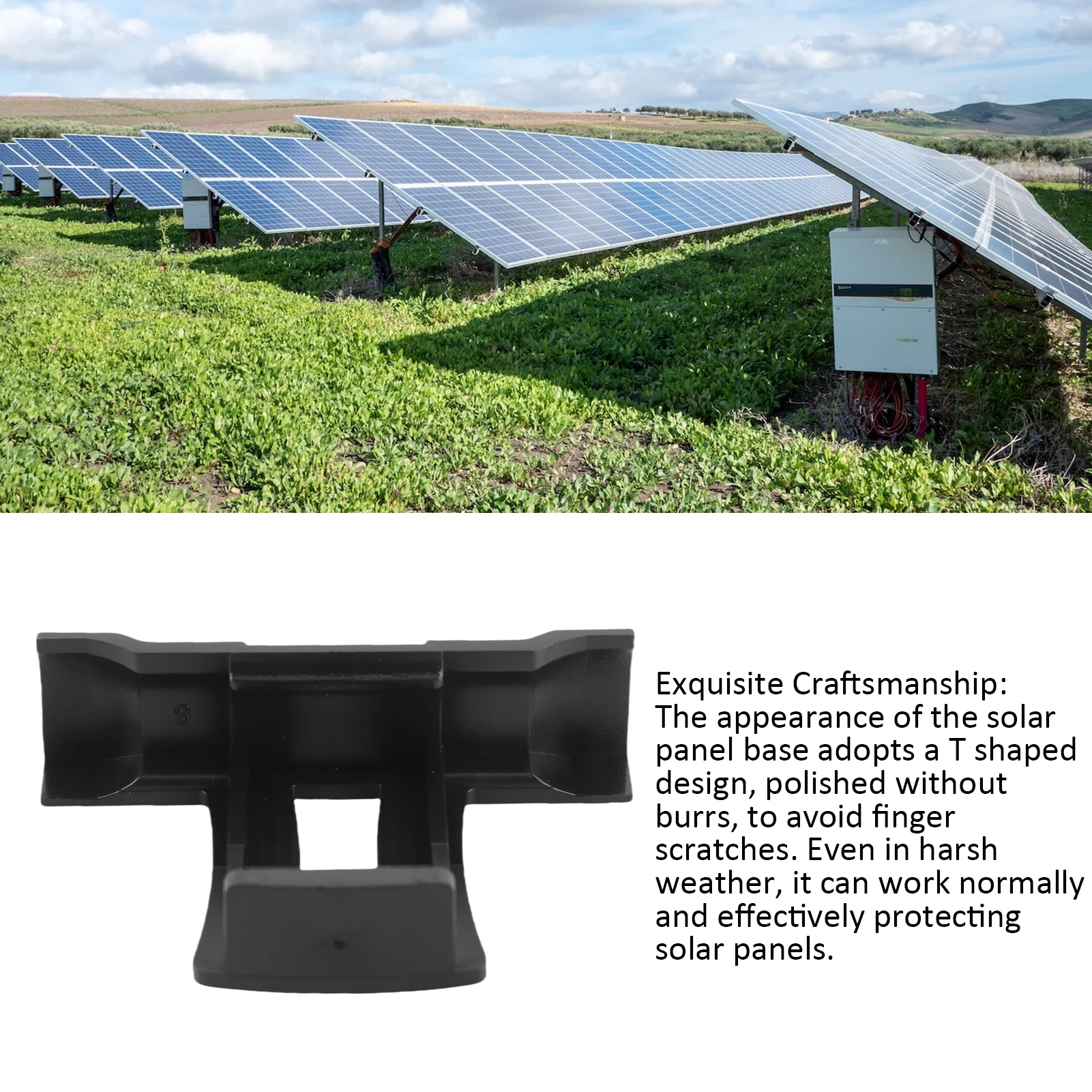 20Pcs PV Panel Drainage Clips 35mm Water Guiding Dust Removing Guide Fastener Solar Panel Mounting Daily Protection Application