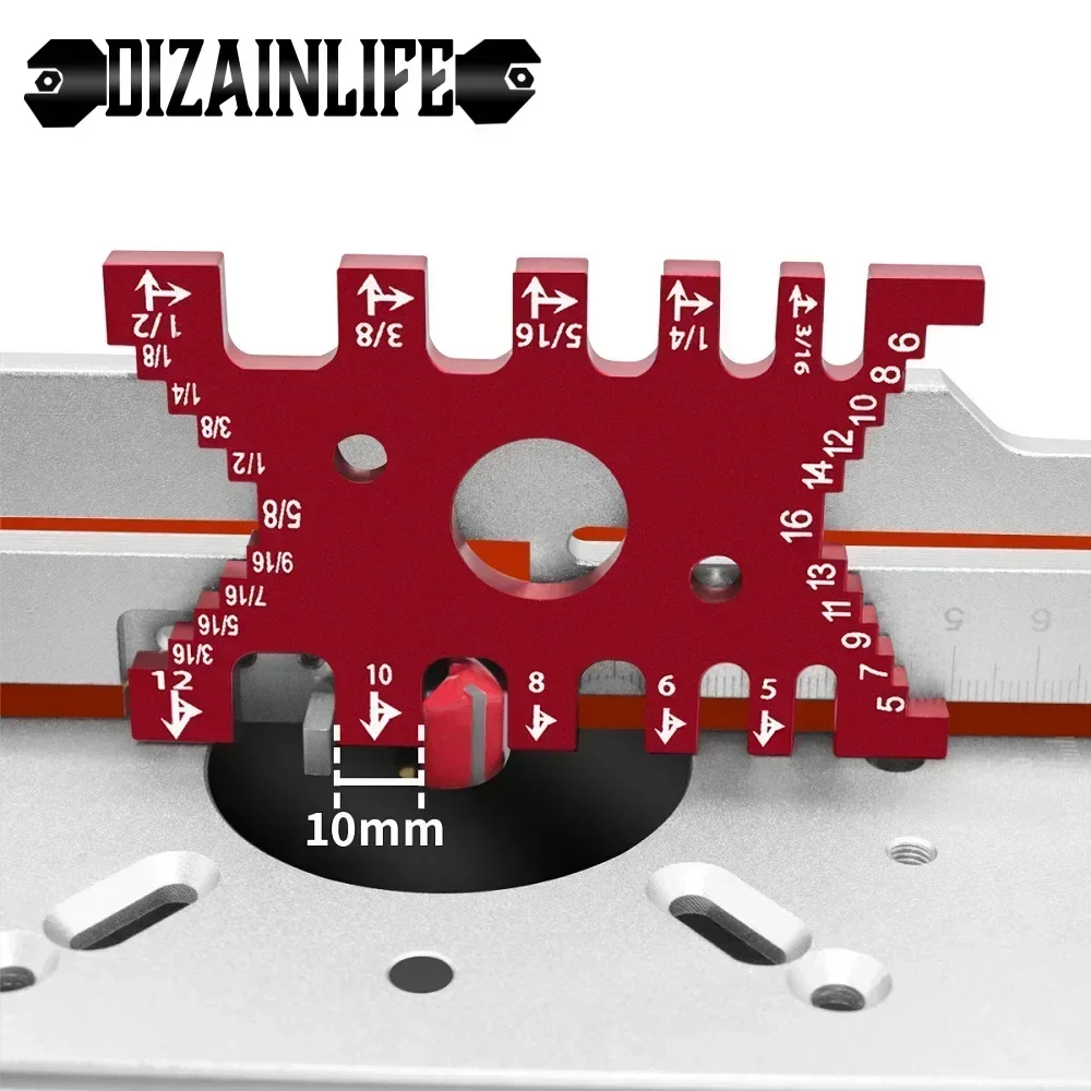 Precision Measure Metric/Inch Dovetail Jig Woodworking Tenon Gaps Gauge Measuring Card Depth Gauge DIY for Workbench Router Bit