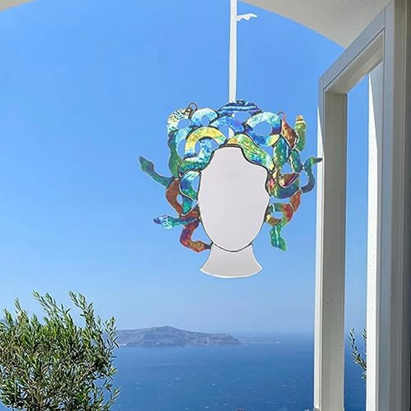 Colorido pendurado espelho, decoração pingente, fácil de instalar