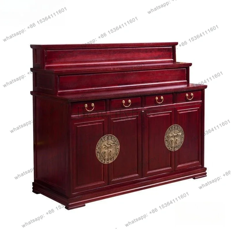 PG    Buddhist shrine shrine cabinet incense household incense strip case offering Chinese solid wood three layers