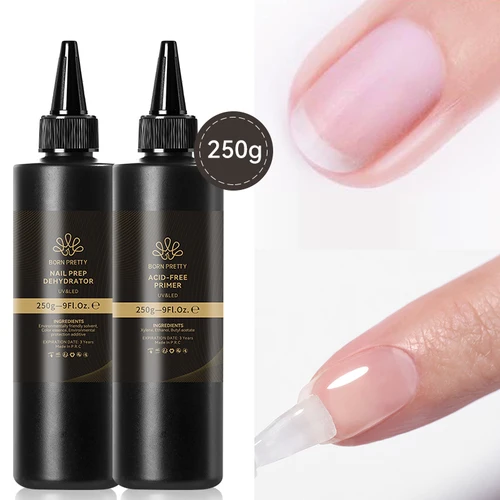 BORN PRTTY 250g deshidratador de preparación de uñas sin ácido Gel de refuerzo seco al aire decoración de joyería súper adhesivo esmalte de uñas UV