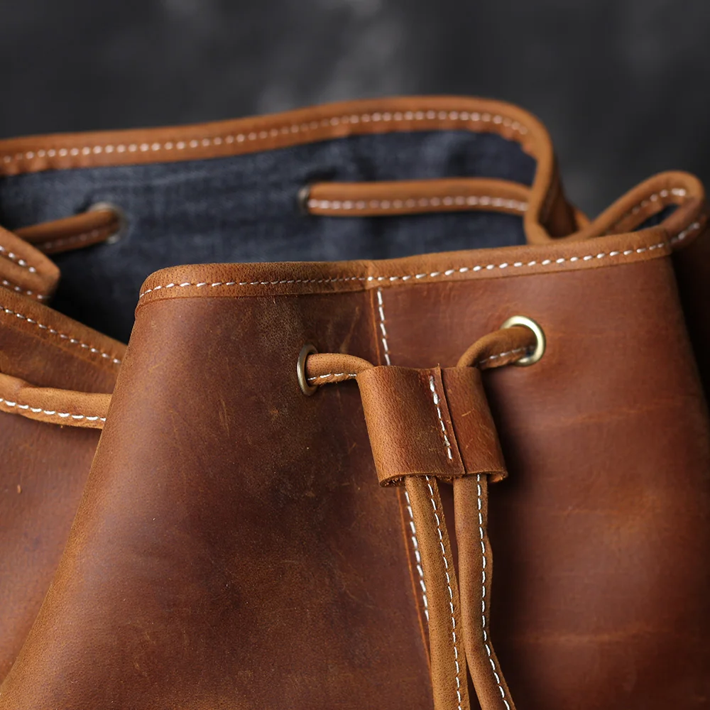 S.WORKER Vintage Echtleder-Rucksack für Herren, Reise-Vintage-Crazy-Horse-Schultasche, Große Laptop-Schultertasche aus Rindsleder für Männer – Detail 17