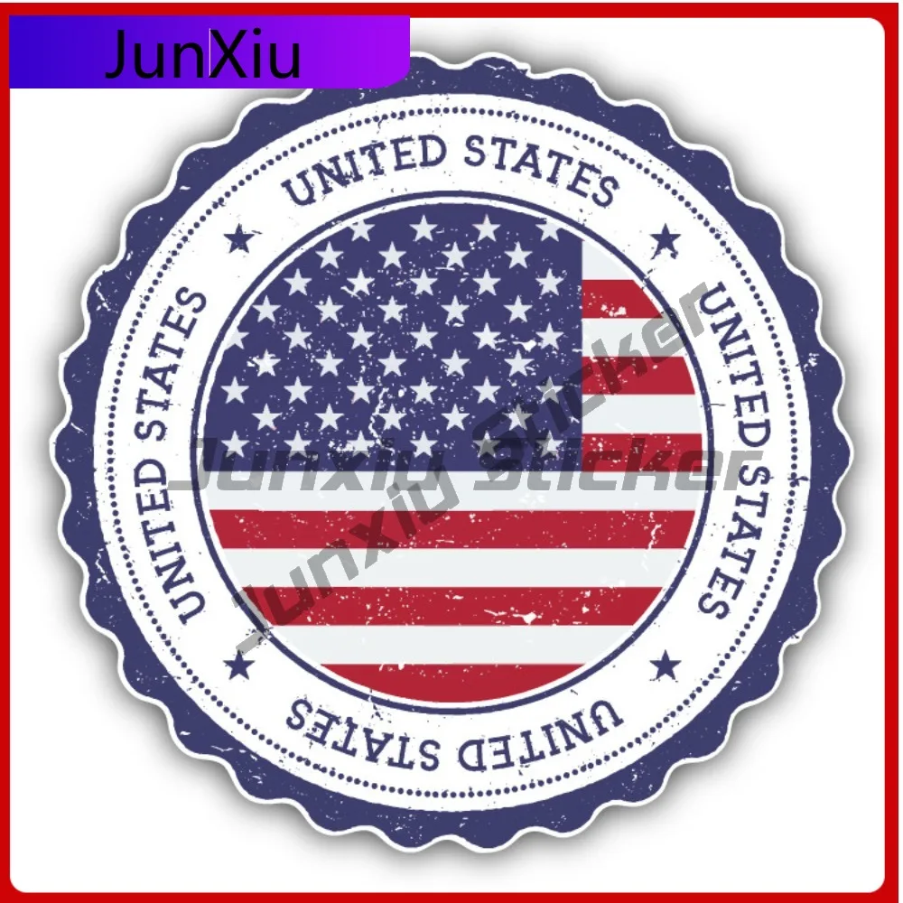 

United States Of America Flag Creative Sticker Stamp Car Bumper Sticker Cool Style Car Use For Helmet Automotive Decor Anti S