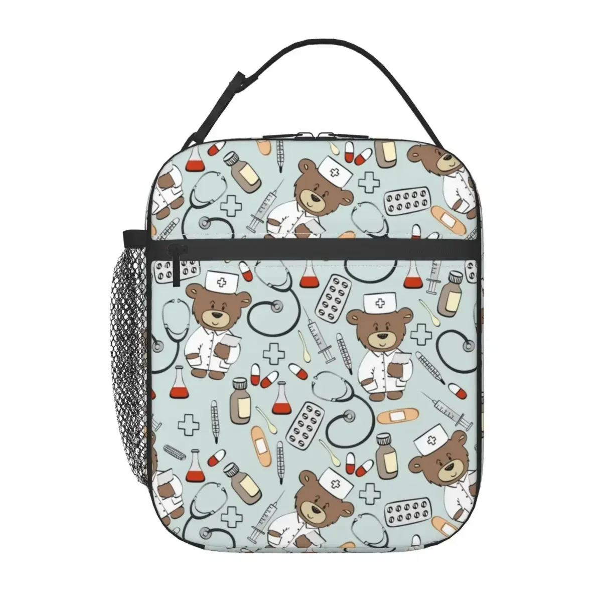 Custom Baby Bear Nurse Lunch Bag uomo donna Warm Cooler Insulated Lunch box per la scuola degli studenti