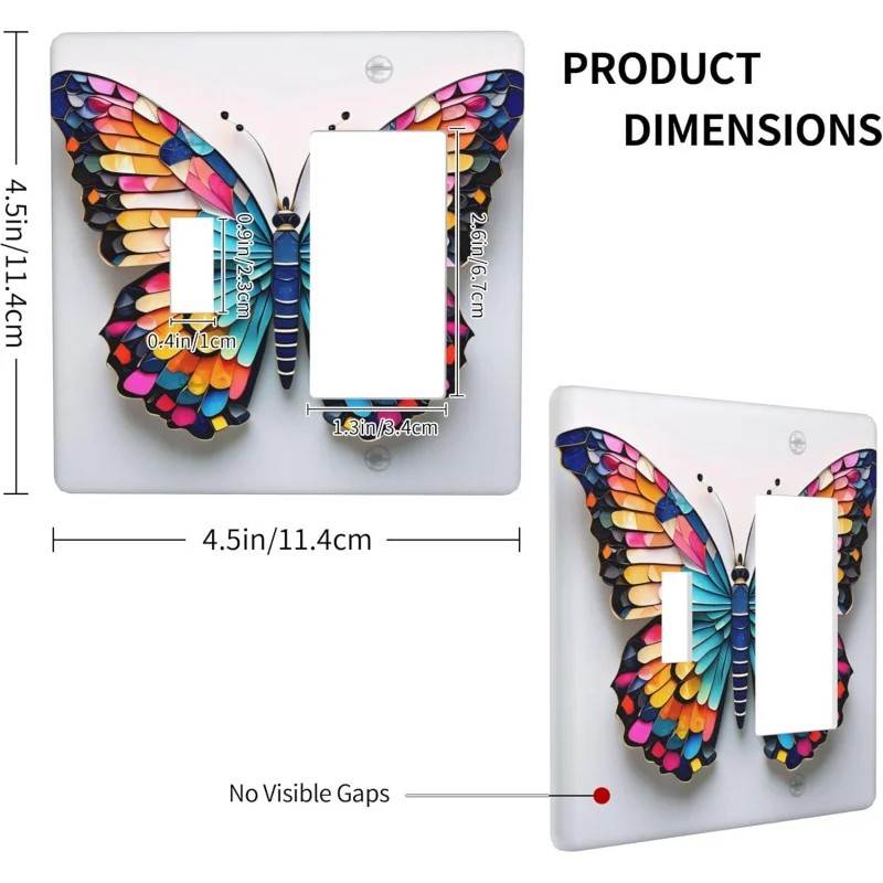 غطاء لوحة المخرج 2 عصابة كومبو لوحة الحائط الكهربائية المنزل المعيشة المطبخ غرفة نوم الحمام ديكور واحد