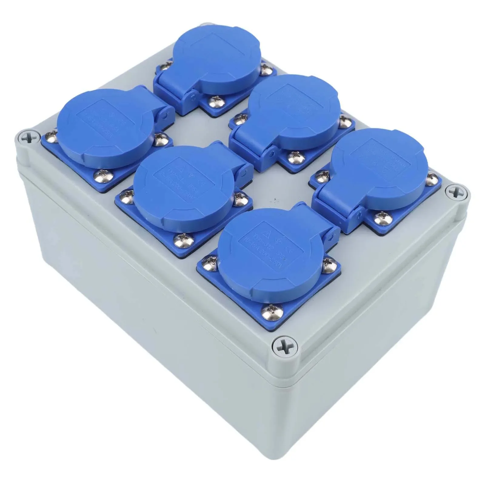 

220V 10A Home Wall Mounted Outdoor Socket Box 6 Hole Wall Socket Power Distributor Box Construction Power Distributor
