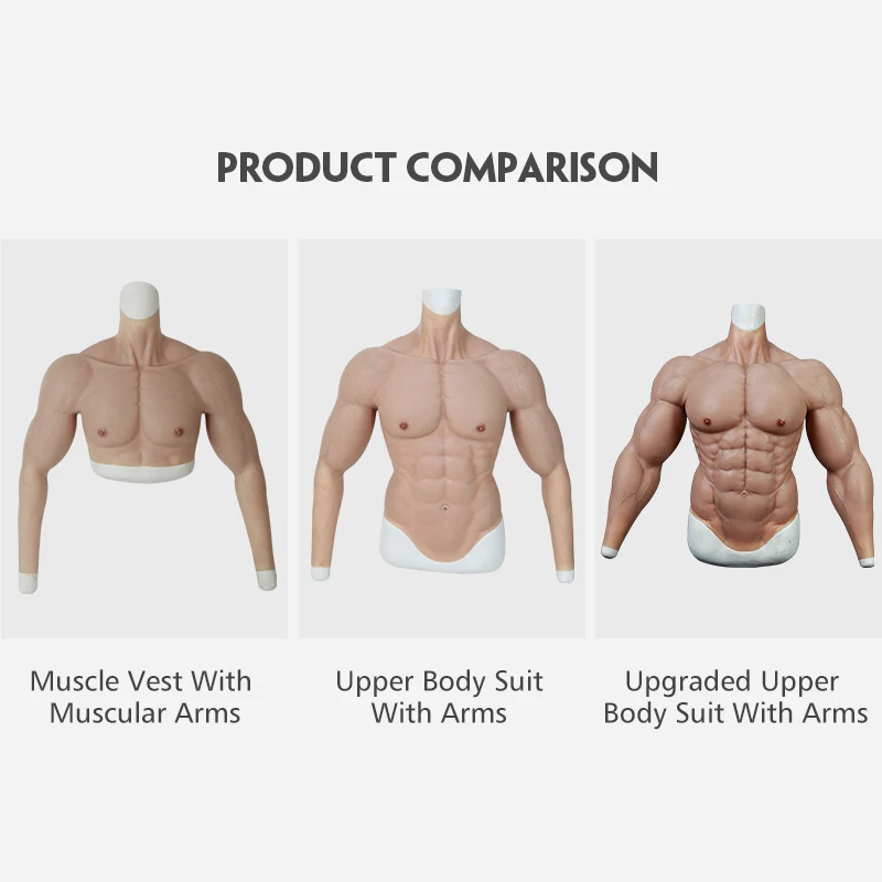 Smitizen Silicone Muscle Suit for Cosplayer with Arm Male Fake Chest False Belly Men’s Realistic Bodysuit Simulation Skin