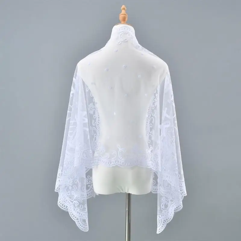 

652F Изящная кружевная свадебная шаль для специального ночного костюма, хиджаб, накидка для особых встреч, свадебной вечеринки