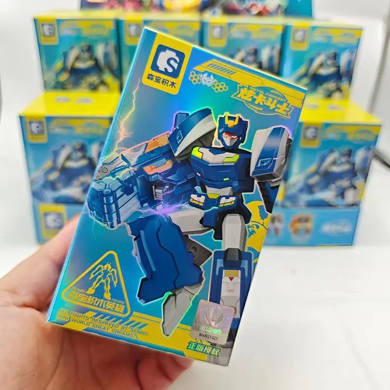 

Xuan Card Fighter Toy Xuan Blue Transformation Robot Blind Box Building Blocks People Building Blocks Suitable for Festival Gift