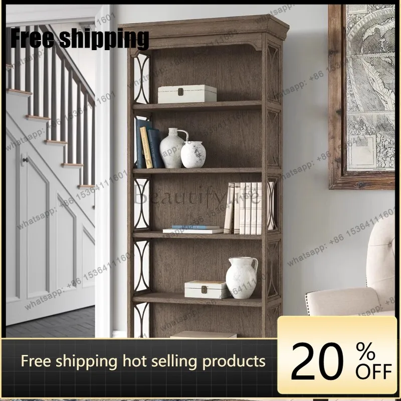 

American Country Side Cabinet Vintage Restaurant Dish Display Cabinet