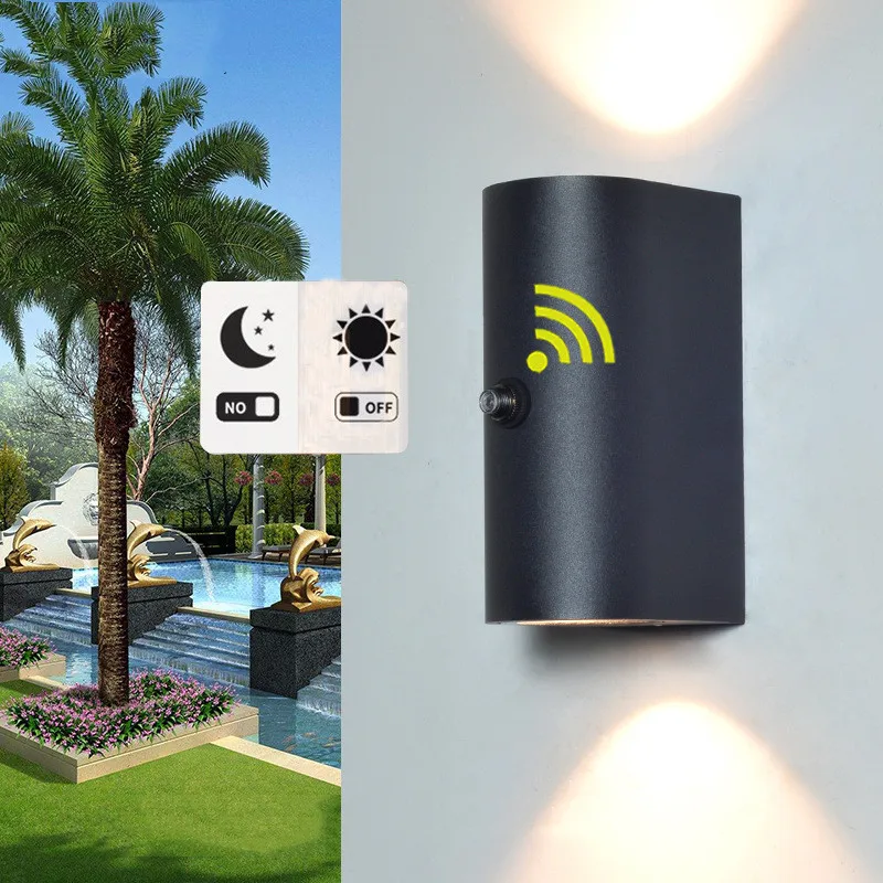 Sensor de Control de luz para exteriores, lámpara de pared de jardín impermeable, accesorio de iluminación de pared de vidrio para pasillo y puerta, E27 GU10