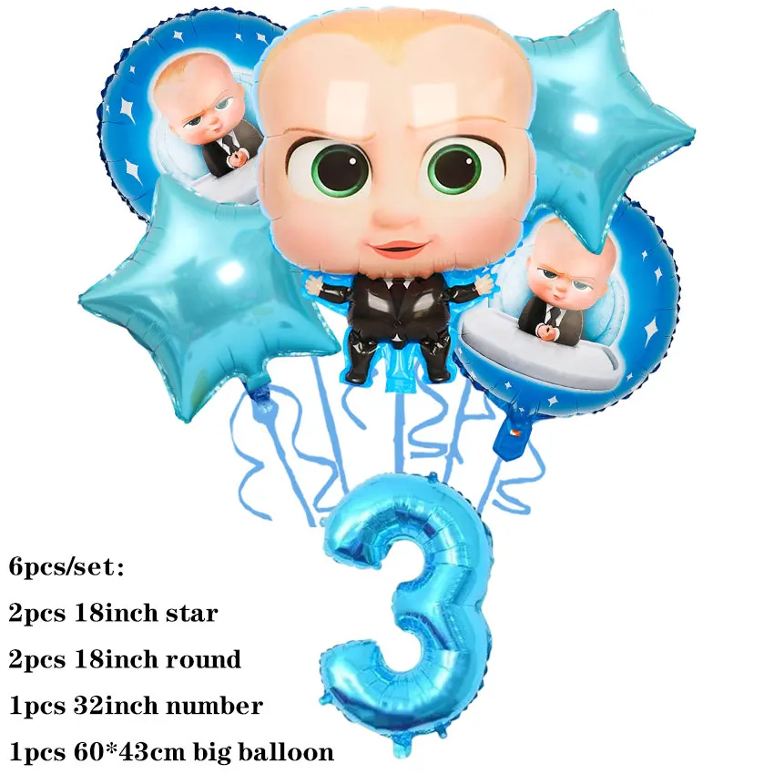 Blaues Little Executive Baby B-BOSSED Duschparty-Dekorationsset mit Einwegteller, Bechern, Servietten, Banner und Ballons für Geburtstagsfeiern – Detail 39