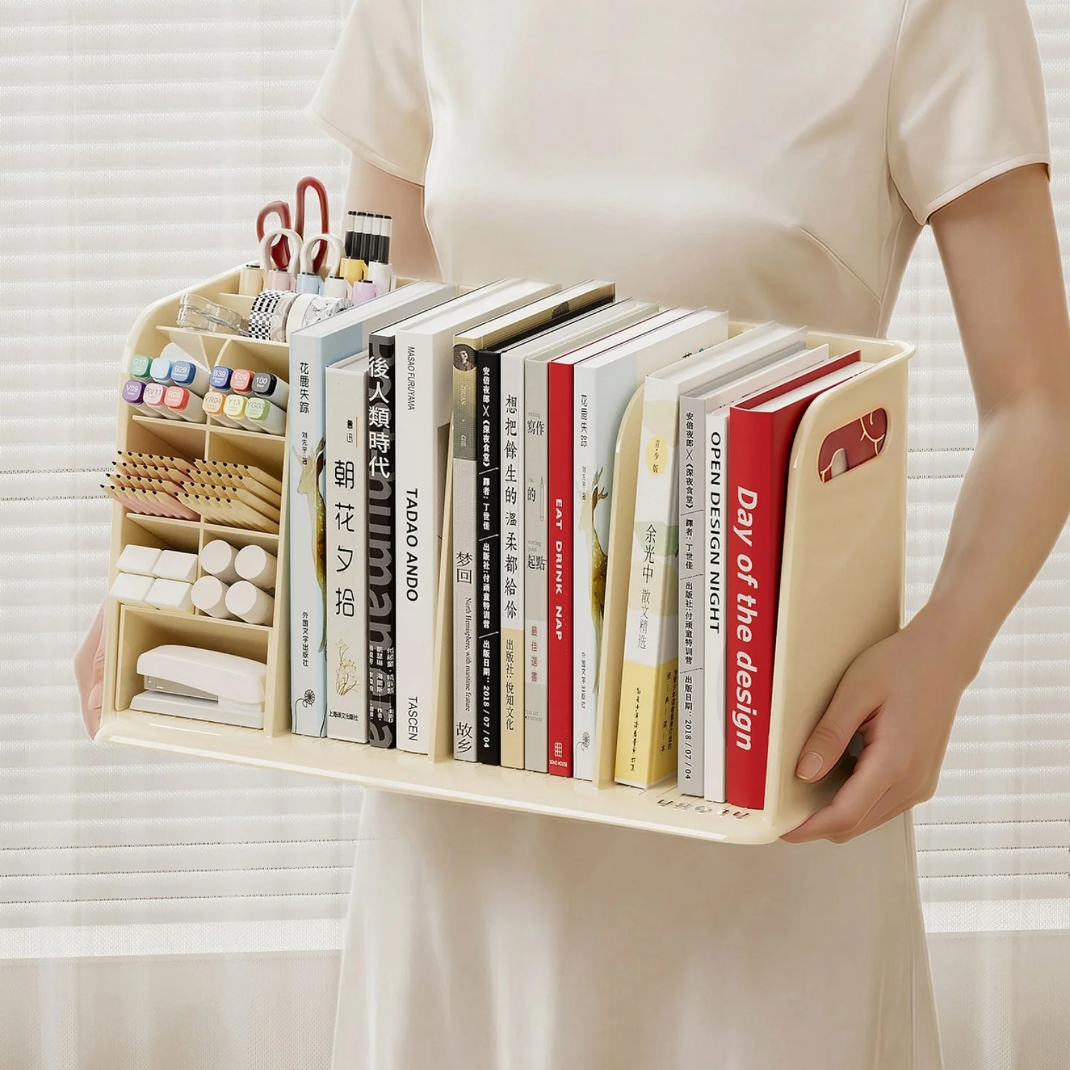 

Desktop Organizer Rack Multi Grids Storage Holder for Book Notebook Pencil Student Stationery Storage Shelf School Storing Rack