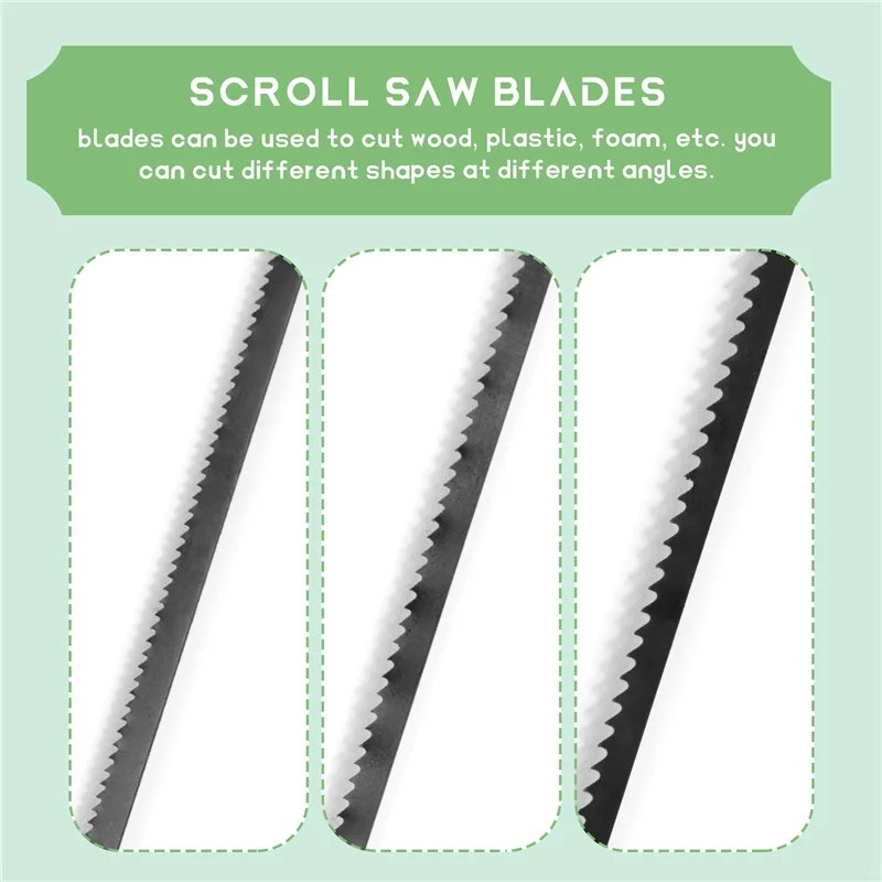 AB47-36Pcs Scroll Saw Blades 127Mm Carbon Steel Fretsaw Blades With Cross Pin 15/18/24 Teeth Standard Fine Cut Saw Blades