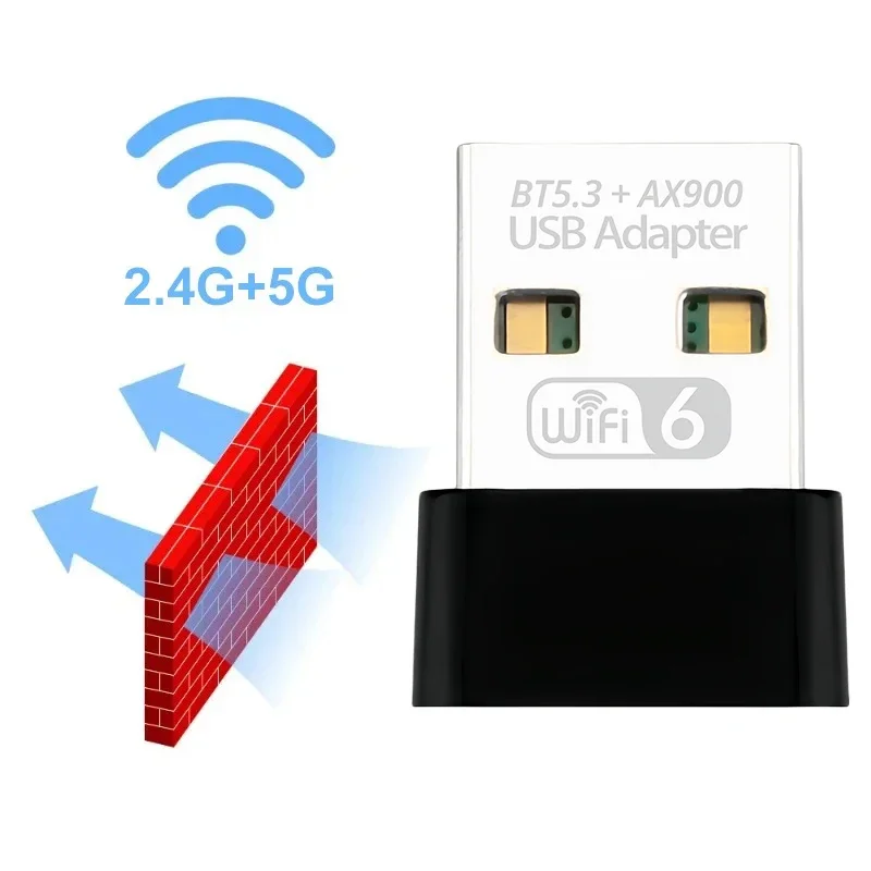 900Mbps 무선 네트워크 카드 Bluetooth 5.3 WiFi 6 USB 어댑터 2.4G 5GHz 듀얼 밴드 WiFi USB 동글 Wi-Fi 수신기 드라이버 무료