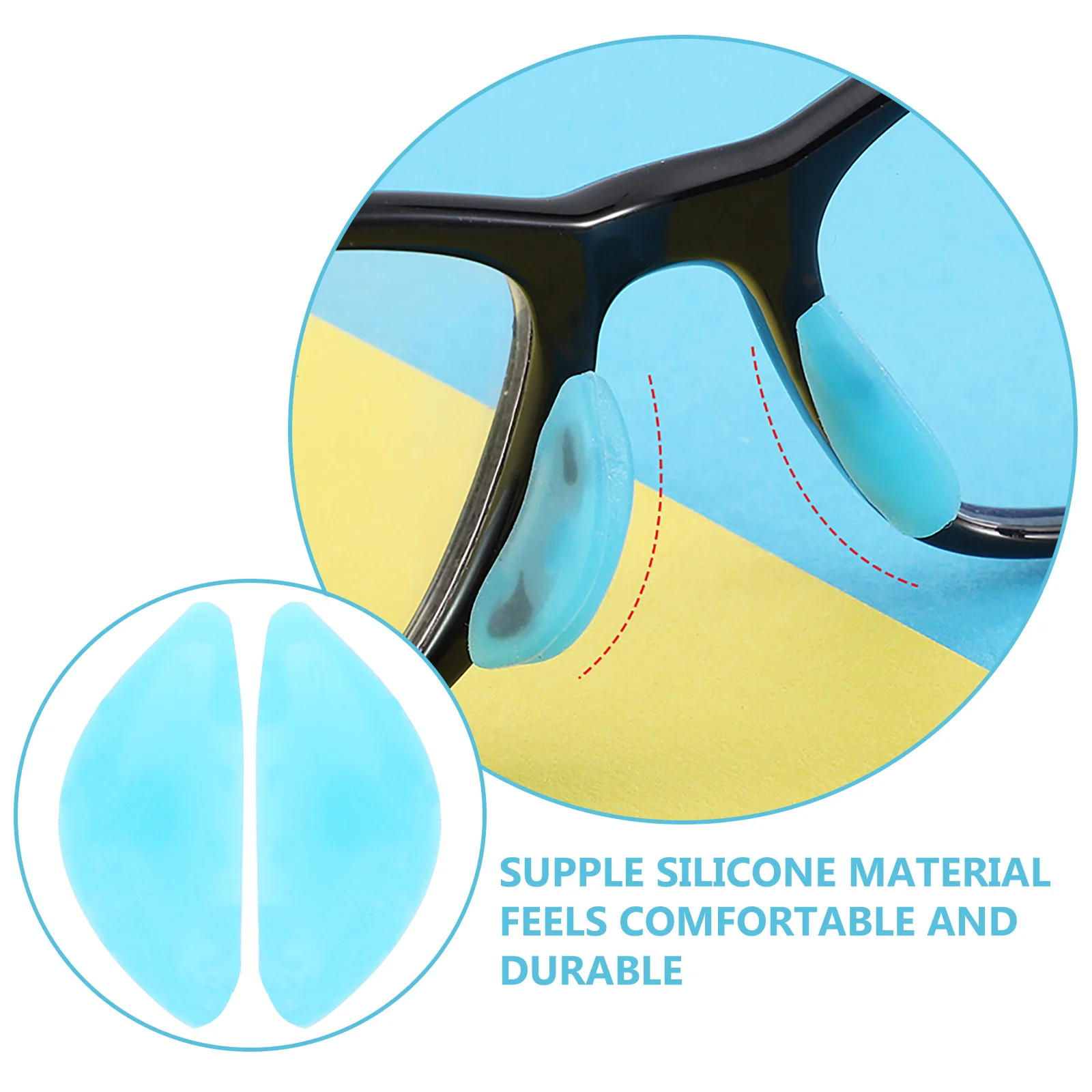 Eyeglass Nose Pads Anti Slip Glasses Silicone for Eyeglasses Anti-detachment Buckle