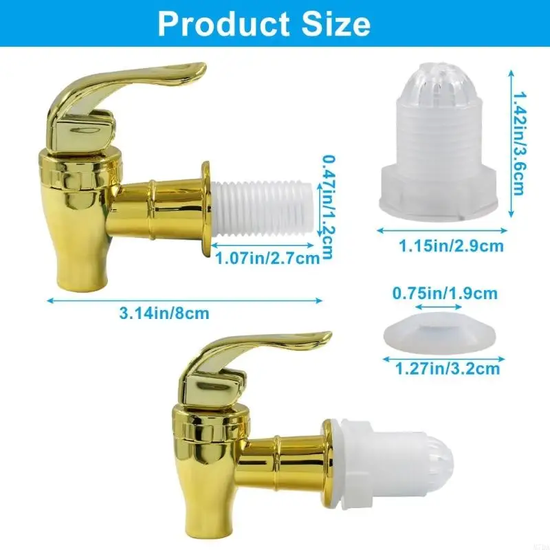 M7DA 2pcs Gold Spigot for Beverages Dispensers Portable Accessory for Event