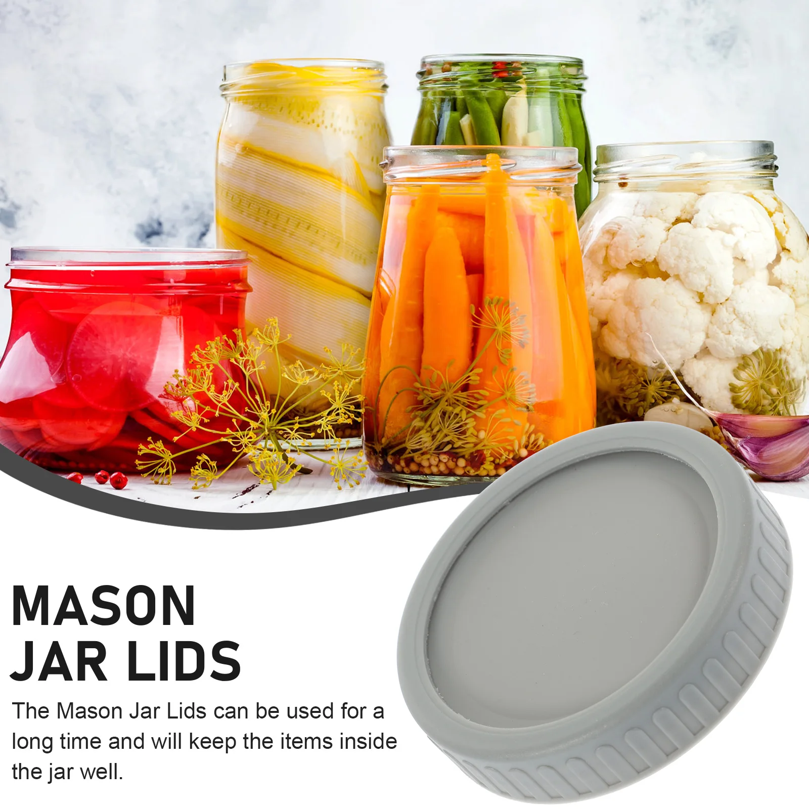 

Water Bottle Mason Jar Lid Wide Mouth Jars Silica Gel Overnight Silicone Sealing Lids