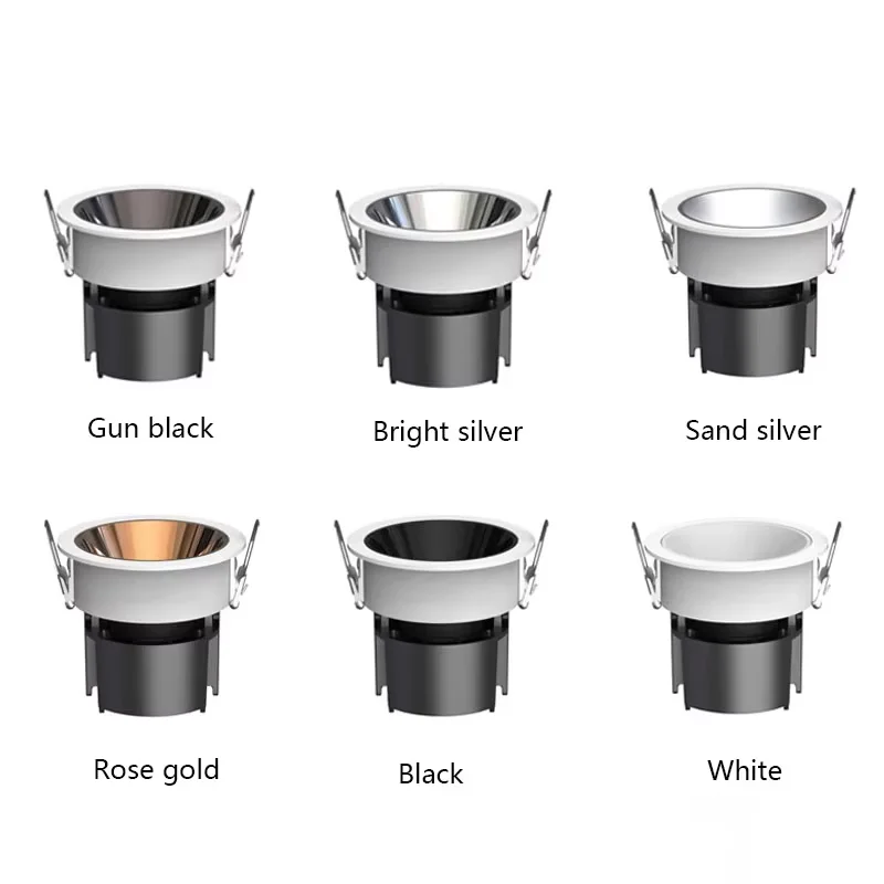 Dimmable Anti-glare Recessed Round Ceiling Spot led Downlight Lamp 7W10W12W15W20W24W 85-265V For Home Lighting