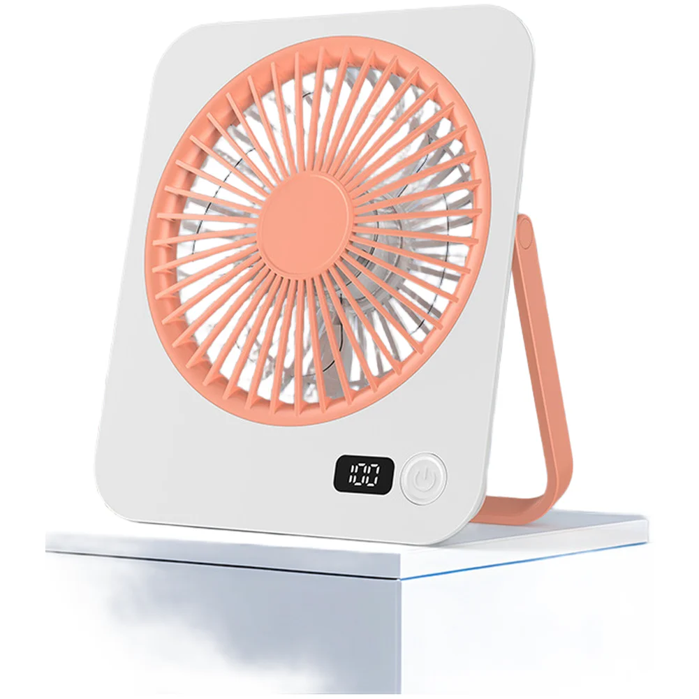 Quiet Fan Pink Ultra Thin Desk Fan 16.5cm Compact Library-Level Quiet Triple Noise Reduction 5-Speed Adjustable