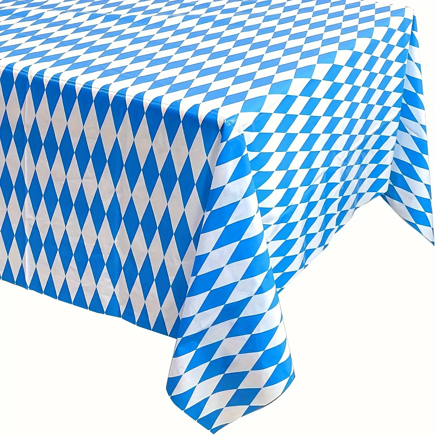 3-teilige Tischdecken mit bayerischer Flagge-rechteckiges blau-weißes Diamant muster aus Kunststoff, Zusammenkünfte zum Oktoberfest