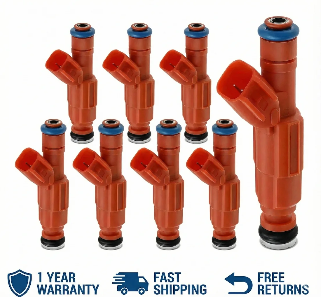 

8Pcs 4-Hole Upgrade Fuel Injectors 0280155917 For Ford Mustang GT F150 4.6L 5.4L 99-04 EV1 Flow Matched Set