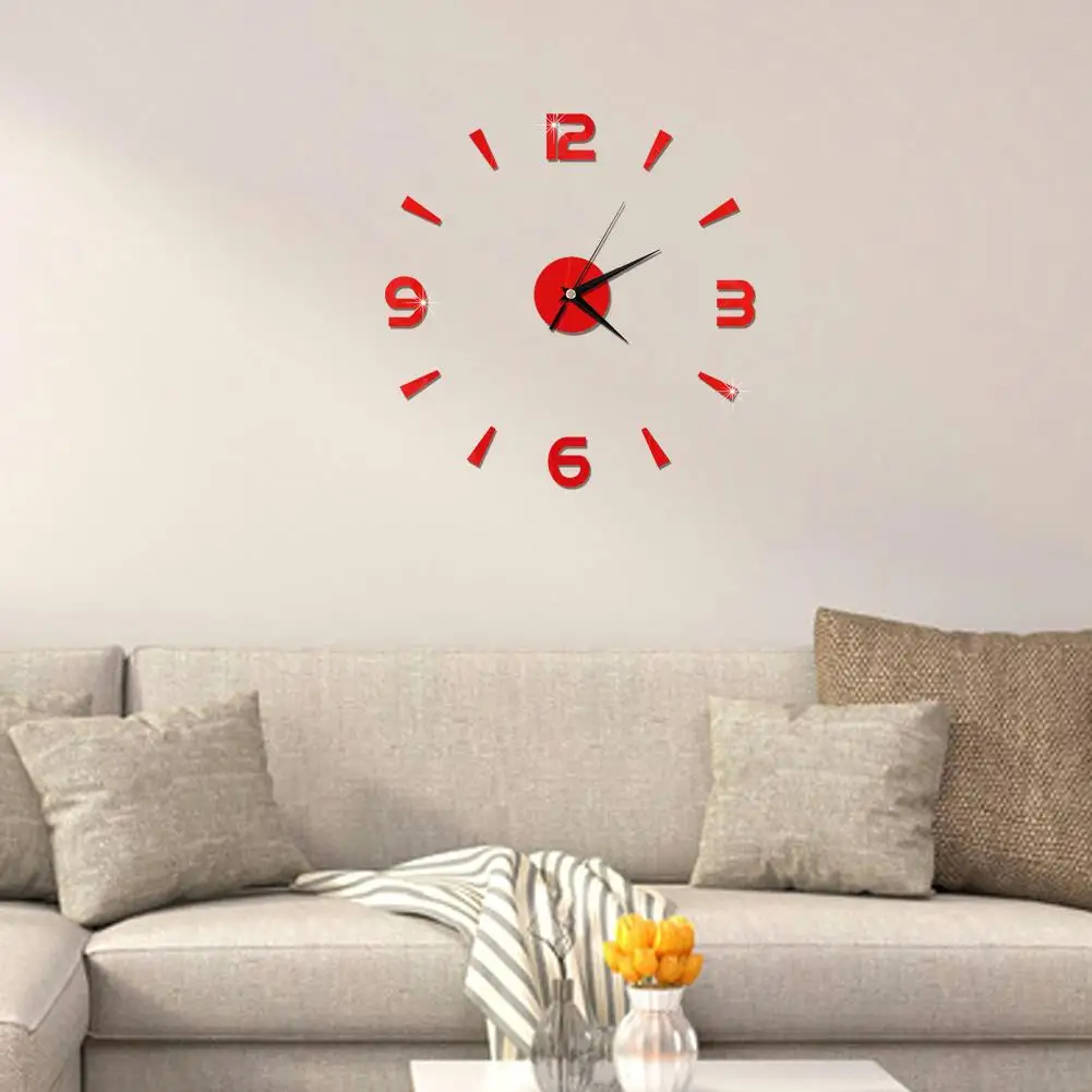 3D DIY Wall Clock Modern Design Large Quartz Watch Europe Acrylic Sticker for Living Room Decor