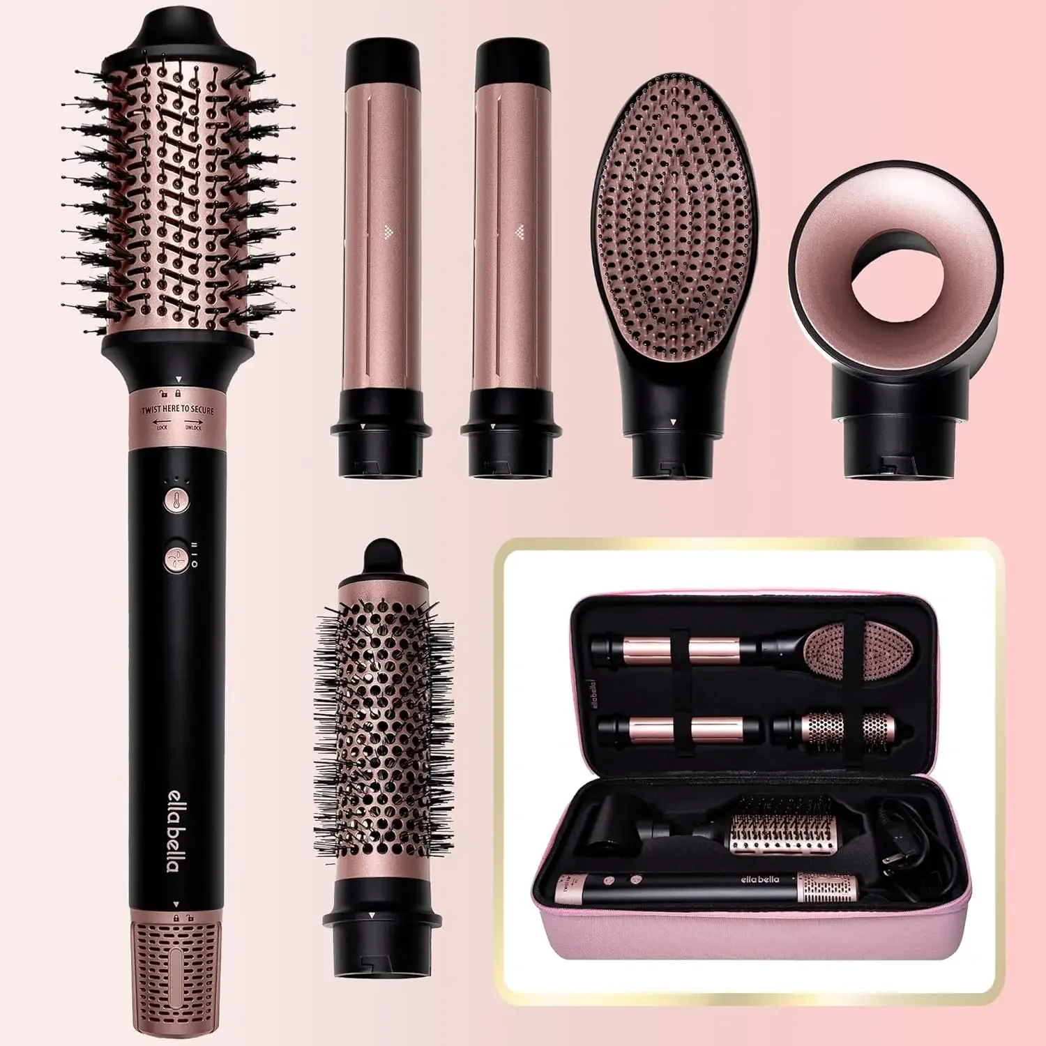 6 in 1 Professional Hot Air Styler • Powerful Hair Dryer & Straightener Set • Styling Without Heat Damage • Fast Dry