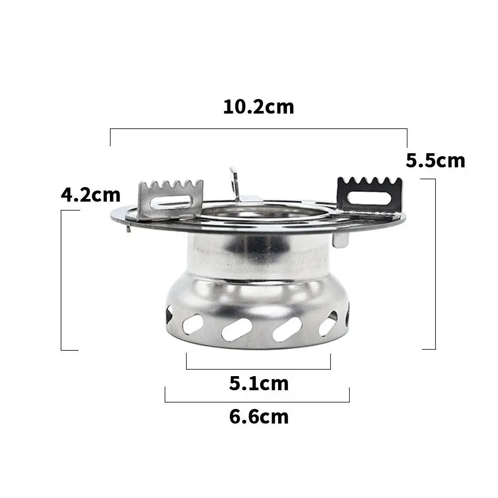 Portable Outdoor Alcohol Camping Stove Set 274g, Metal Alcohol Furnace with Wind‑Resistant Stand & Serrated Pot Support, Compact view 6