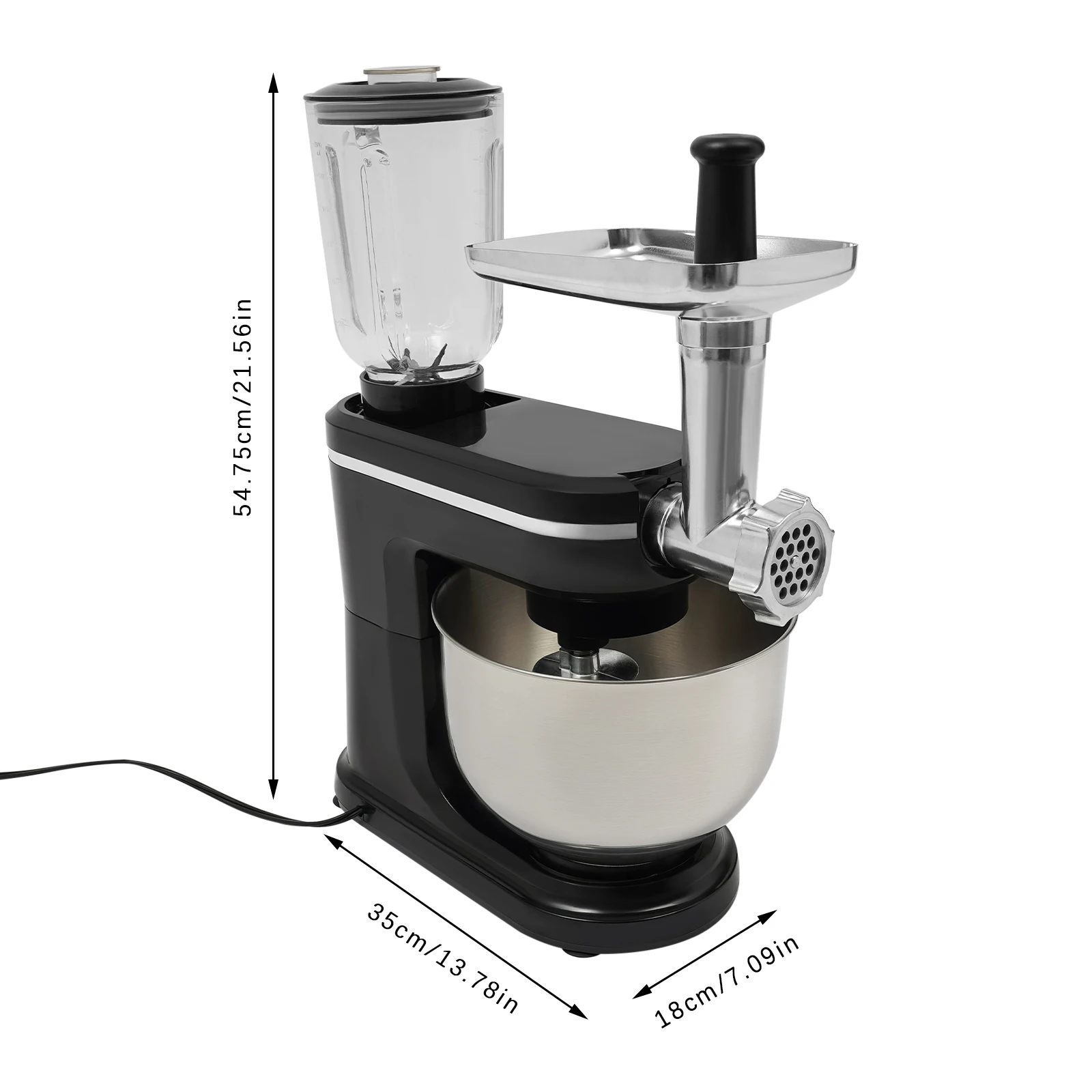 1500W Stand Mixer Keuken Elektrische Mixer 6L Kom met 3 Bijlagen Keukenmachine 6 + 1 Snelheid Glazen Keuken assistent - afbeelding 2