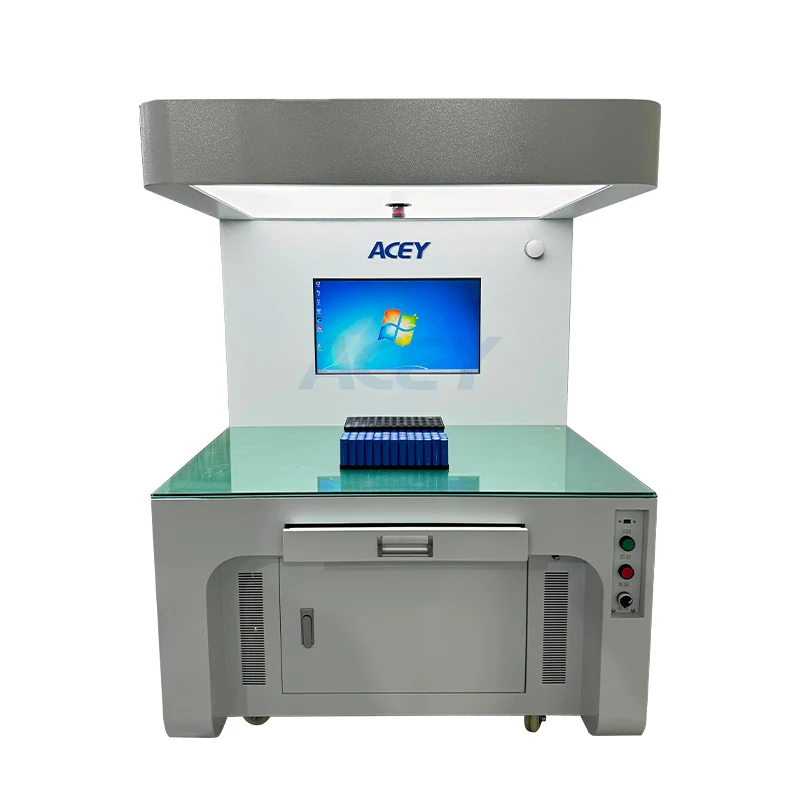 Cylindrical Battery Positive and Negative Visual Inspection Machine CCD Tester for 18650 21700 26650 32700 Battery Pack Assembly