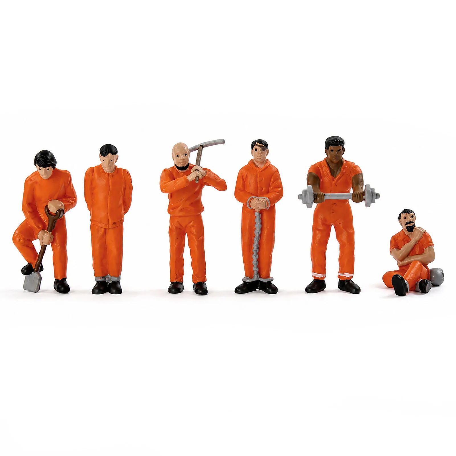 Model Railway O Scale Prisoners in Orange Figure Set for Model Church Pack of 6 HFPO7194