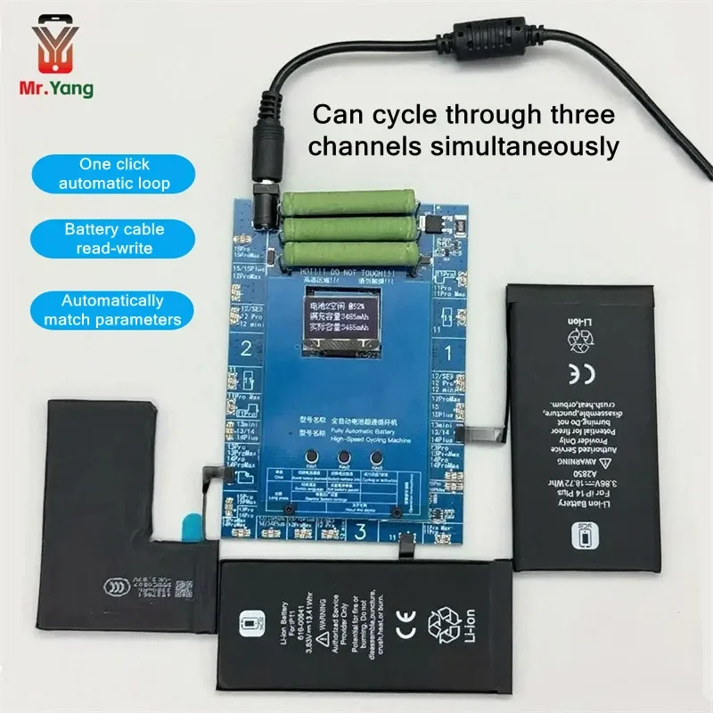 

Mr Yang MY-300 3-канальный тестер батареи, автоматический цикл для батарей IP 11-15PM, идеально подходит для ремонтных мастерских и любителей своими руками