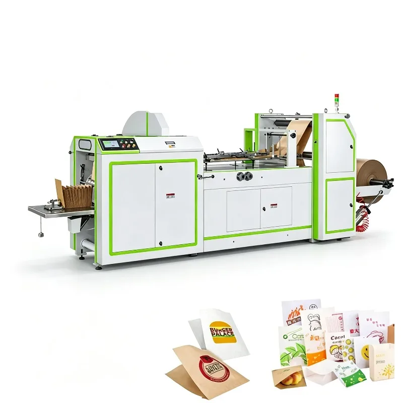Customized Automatic Take Out Food Bag Printing Machine V Sharp Bottom Bread Paper Bag Making Machine Production Line