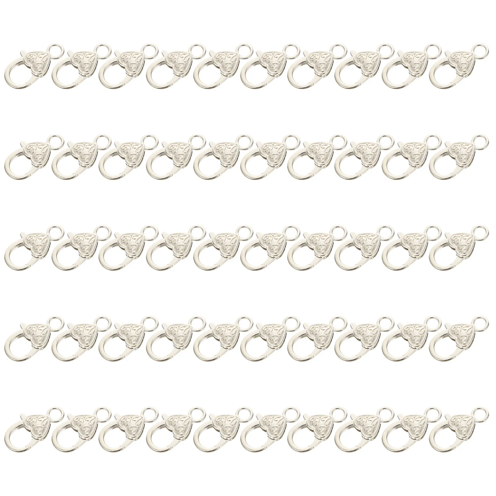 

50 шт. застежек-карабинов из сплава в форме сердца для сумок, брелоков, рюкзаков, рукоделия, изготовления украшений, сменные комплектующие