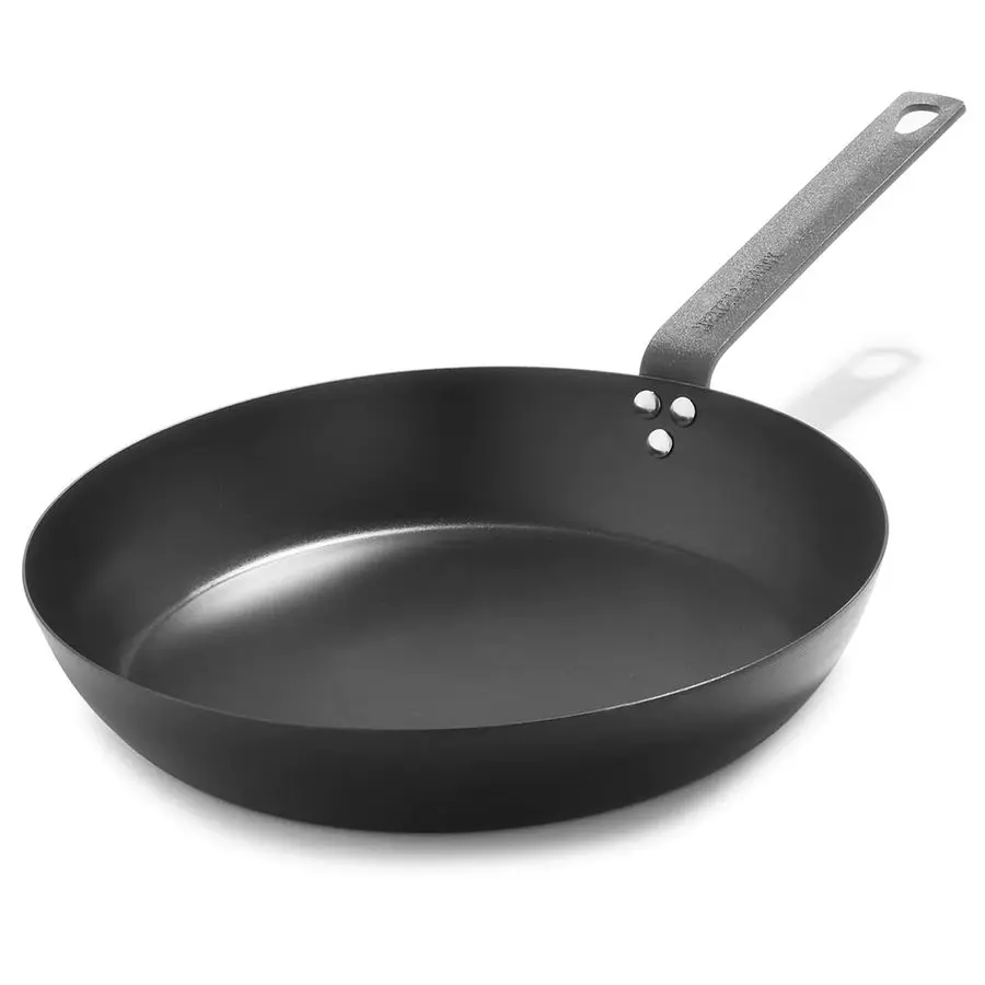 

amp Storck PreSeasoned Carbon Steel 12 Frying Pan Skillet, Use on Induction, Stove and Grill, Durable, EvenHeating, for Searing