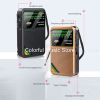 Newest Portable Radio AM/FM/SW Pocket Radio Type-C Rechargeable Battery Support Wired Earphone Emergency Mini FM Receiver Radios