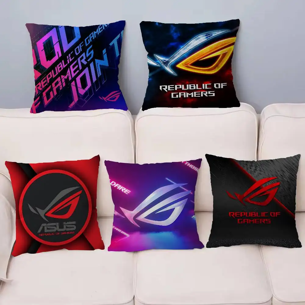 

Brand ASUS ROG Republic Of Gamers Personalized Pillow Cover Kids Bedroom Wild Party Decor Pillowcase Kid Birthday Shower Gift