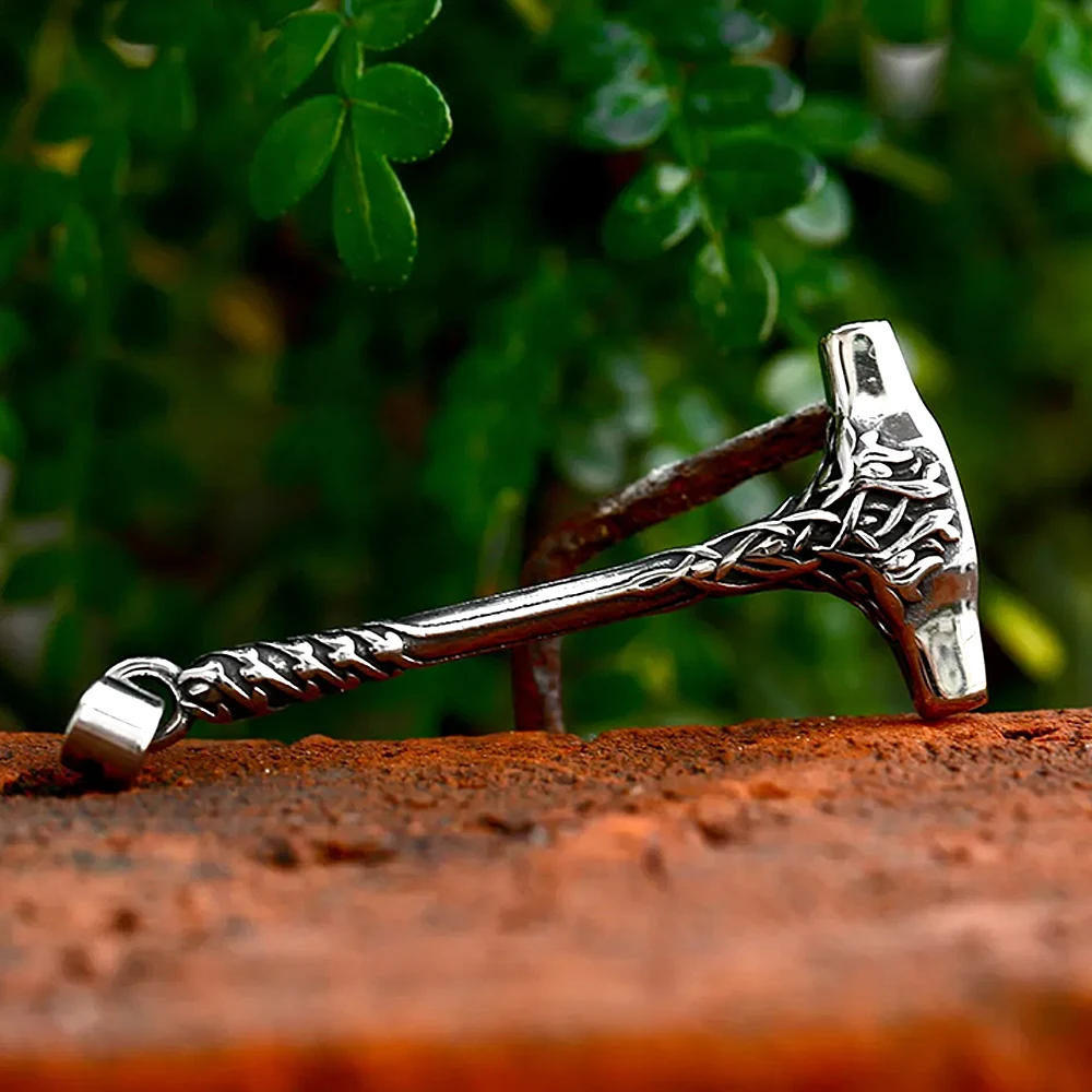 Vintage Nordic Thor Hammer Pendant For Men Viking Amulet Stainless Steel Necklace Fashion Biker Jewelry Gifts Dropshipping