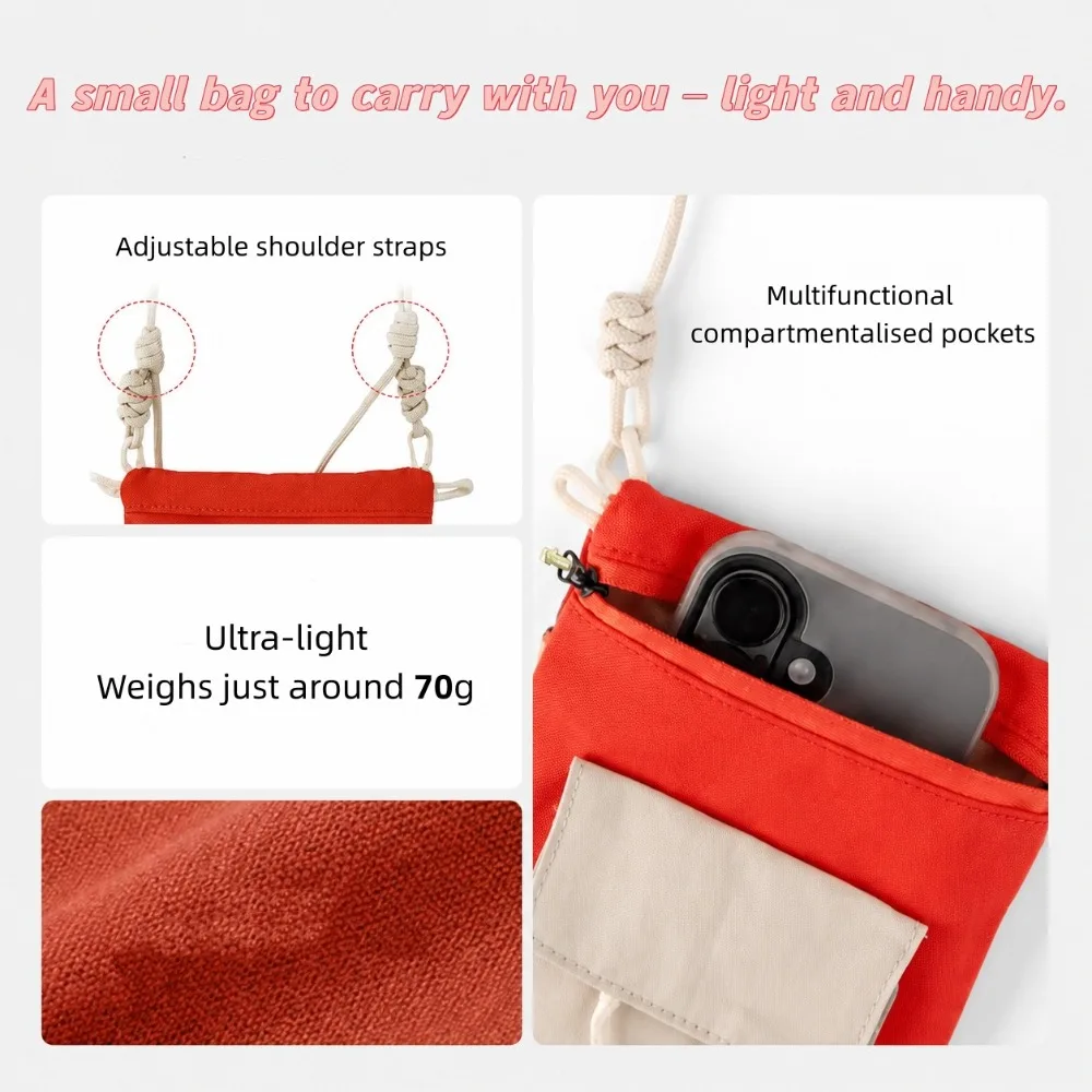 New Colour-Blocked Mobile Phone Bag – Adjustable Crossbody Bag, Portable Organiser, Commuting and Travel Shoulder Bag