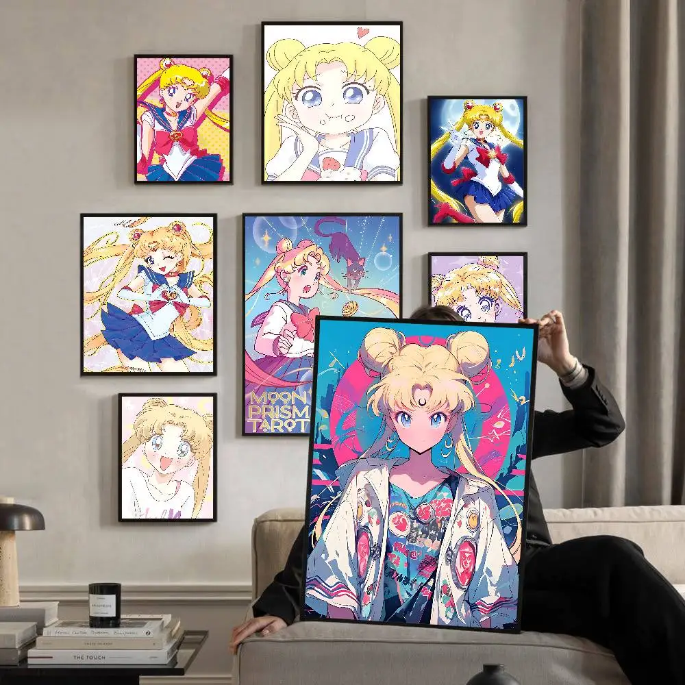 Anime Girl S-Sailor Moon Klassische Vintage Poster Vintage Zimmer Home Bar Cafe Dekor Nordic Home Decor